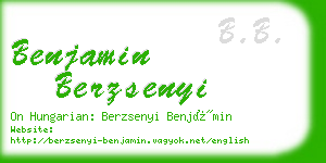 benjamin berzsenyi business card